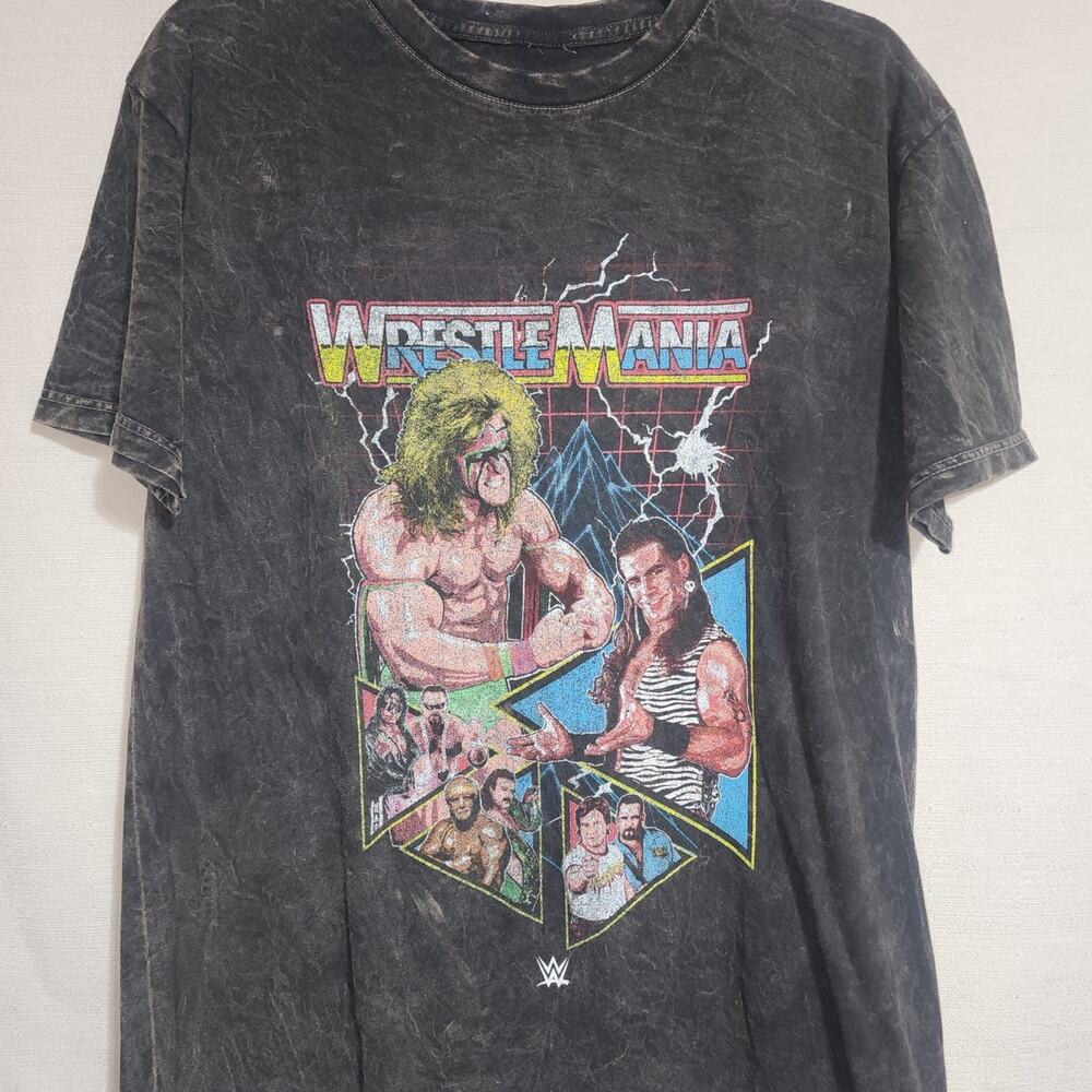 WWE wrestle mania faded shirt men's medium